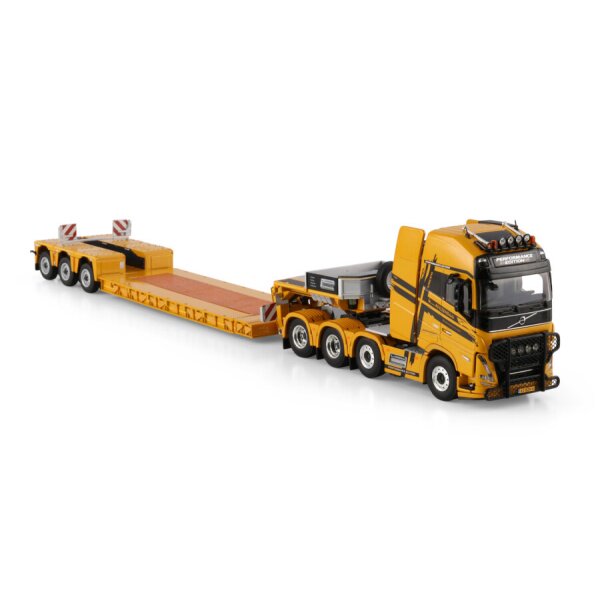 1:50 VOLVO L.A. VAN ROOZENDAAL FH5 XL 8X4 EURO LOW LOADER 3 AXLE WSI Yellow Diecast Model