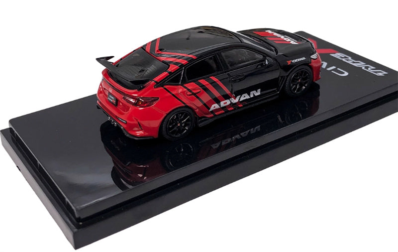Hobby JAPAN Honda CIVIC TYPE R (FL5) ADVAN Red Black 1:64 Car Pre-built Model view4