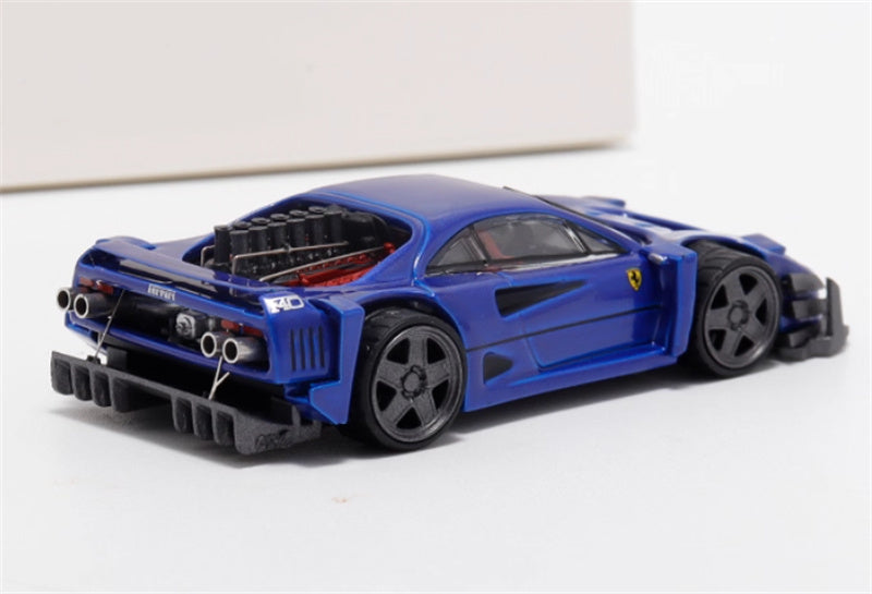 Autobots Models Ferrari F40 Yasid sports car Explosive redesign Blue 1:64 Car Pre-built Model view6