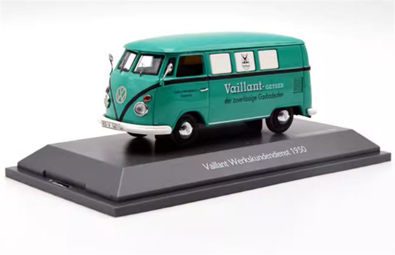 Schuco Volkswagen VW Type 1 van Vaillant Werkskundendienst 1950 cyan Limited Edition 1000PCS ONLY 1:43 Car Pre-built Model view1