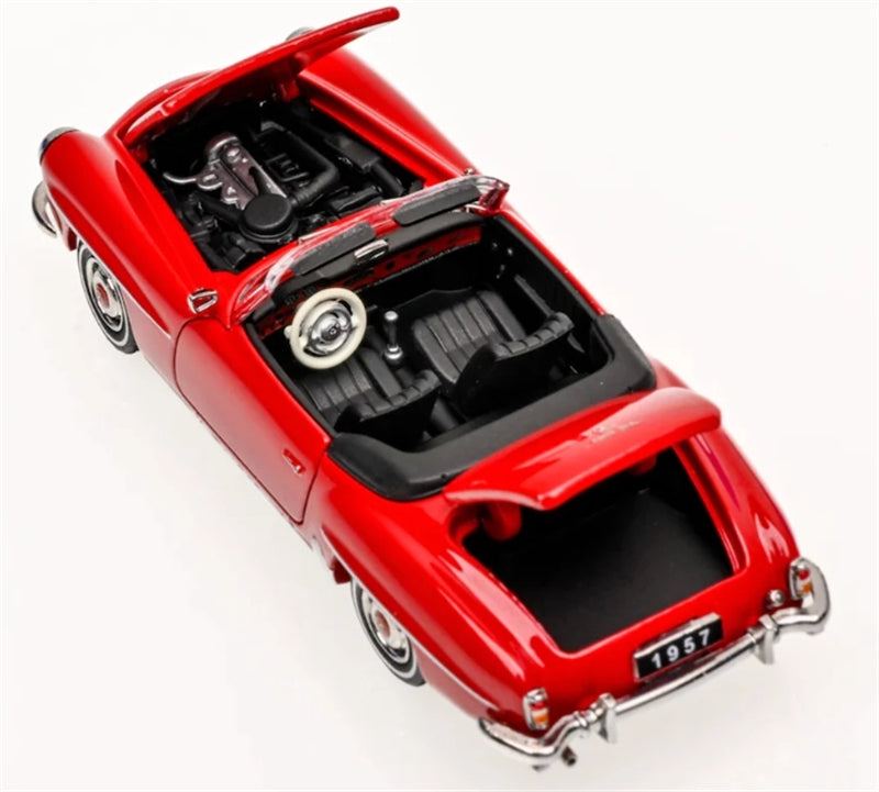 GFCC Mercedes Benz 190SL Convertible Luxury Classic Car Red 1957 Soft top 1:64 car Pre-built Model view3