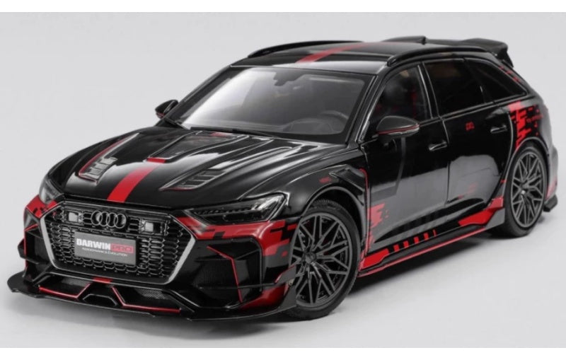 1:18 Audi DarwinPRO RS6 Red Stripes KiloWorks Limited Edition Black Diecast Model view1