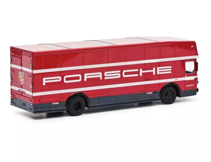 Schuco Mercedes Benz O317 Race Car Transporter Porsche MOTORSPORT Red 1968 1:64 Truck Pre-built ModelSchuco Mercedes Benz O317 Race Car Transporter Porsche MOTORSPORT Red 1968 1:64 Truck Pre-built Model