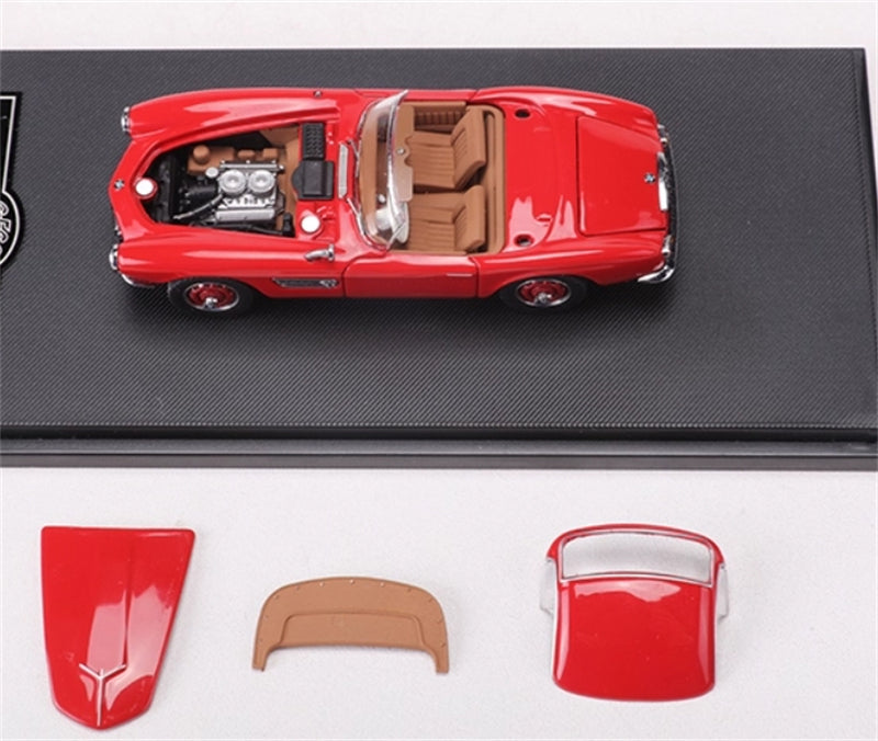 GFCC BMW 507 Roadster Retro Car 1957 Red Convertible hardtop 1:64 car Pre-built Model view8
