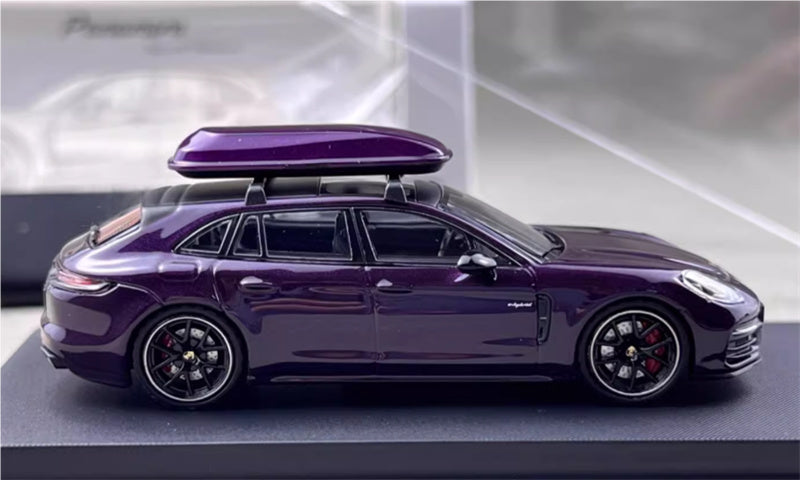 Rhino Model Porsche Panamera Hunting Edition Limited Edition 699PCS ONLY Purple - Comes with luggage 1:64 Car Pre-built Model view3