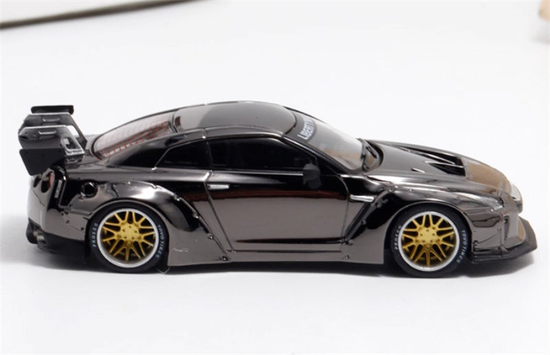 mymodelcollect Nissan GT-R R35 LBWK Limited Edition Electroplating Grey 1:64 Car Pre-built Model view3