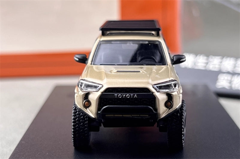 GCD Toyota 4Runner TRD PRO Overland SUV Modified Version Champagne w/ 18 Parts LHD 1:64 Car Pre-built Model view5