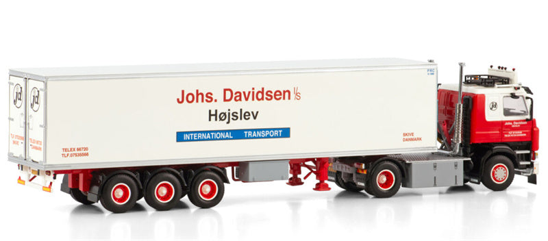 WSI SCANIA 2 SERIES 4X2 CLASSIC REEFER TRAILER - 3 AXLE Johs Davidsen Hojslev 1:50 Truck Pre-built Model