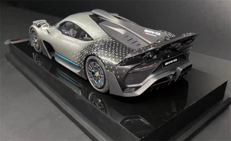 Amalgam Mercedes Benz AMG ONE sports car silver 1:18 Car Pre-built Model view4