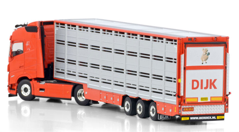 WSI VOLVO FH5 GLOBETROTTER 4X2 LIVE STOCK TRAILER - 3 AXLE Van Dijk 1:50 Truck Pre-built Model