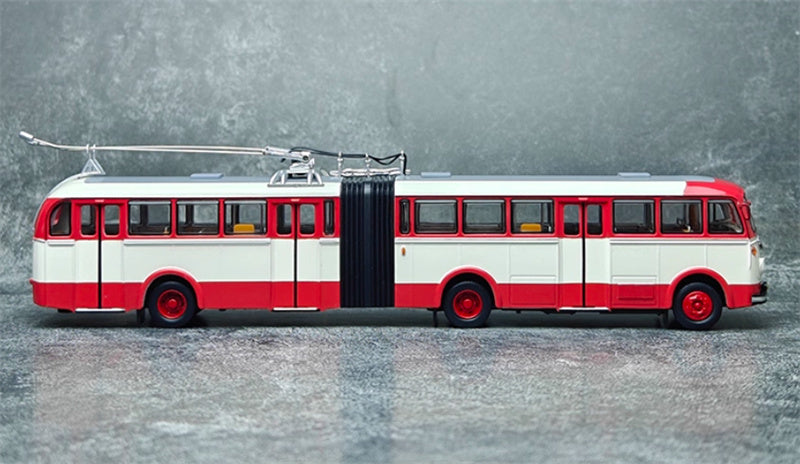 Beijing Public Transport BK560 articulated trolley bus red 1:64 Bus Pre-built Model view3