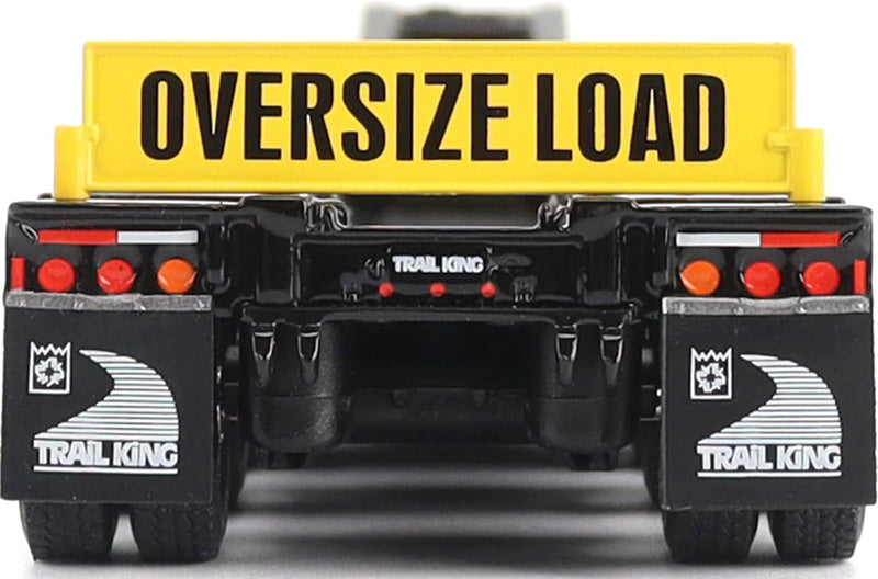 CATERPILLAR Trail King TK120 Hydraulic Detachable Gooseneck Lowboy Trailer in Black - Outrigger Version 1:50 Truck Pre-built Model