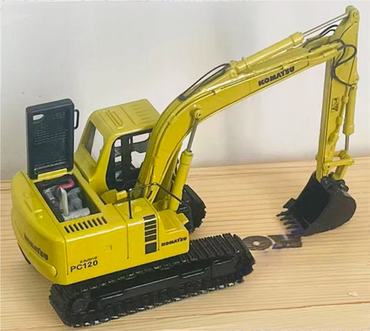 KOMATSU PC120-6 Excavator with broken pipeline Black digging bucket Limited Collector's Edition 1:50 Truck Pre-built Model