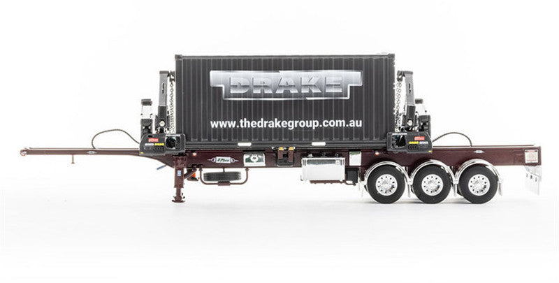 Drake O’Phee BoxLoader  Vintage Container trailer Burgundy 1/50 DIECAST Truck