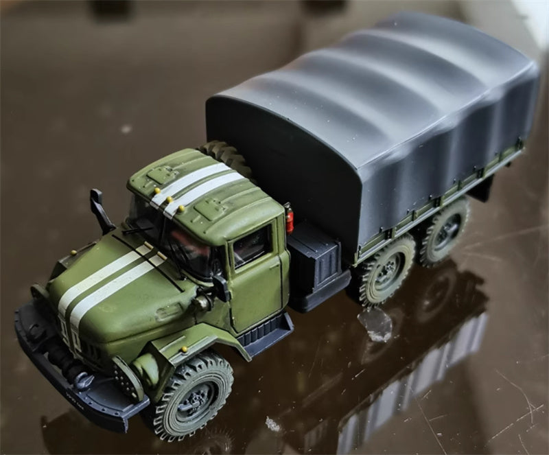 PANZERKAMPF ZIL-131 Ukrain Military with 2 white strips 1:72 Tank Pre-built Model