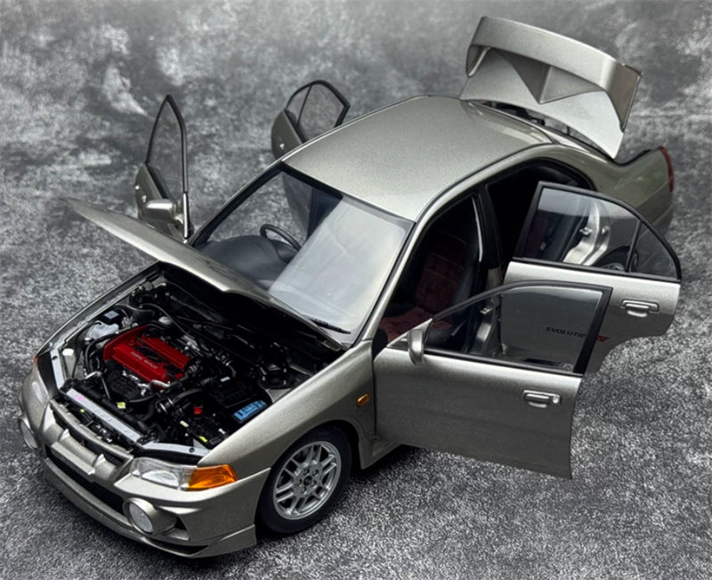 1:18 Mitsubishi Lancer Evolution IV  Steel Silver Grey MOTORHELIX Limited Edition 499PCS ONLY DIECAST Model