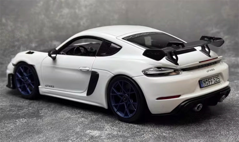 1:18 PORSCHE Cayman GT4 RS 2024 White carbon cover  Norev Hard top Tail Wing Edition DIECAST Car Model
