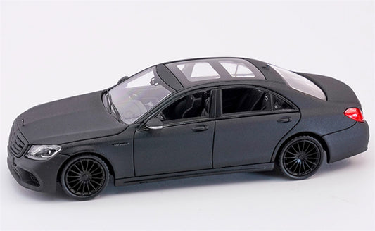 KING MODEL Mercedes Benz S65 AMG W222 Matte Black Limited Edition 999PCS ONLY 1:64 Car Pre-built Model view1
