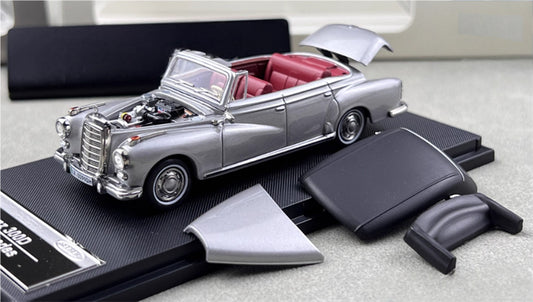 SEEKER Mercedes Benz 300D Adenauer W189 1959 convertible Soft top iron gray 1:64 Car Pre-built Model view1