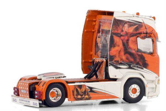 WSI SCANIA R HIGHLINE CR20H 4X2 Transport T.M.G 1:50 Truck Pre-built Model