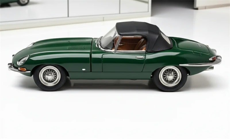 GFCC 1961 Jaguar E-Type Roadster Convertible British Green Limited Edition 499PCS ONLY RHD 1:64 car Pre-built Model view6
