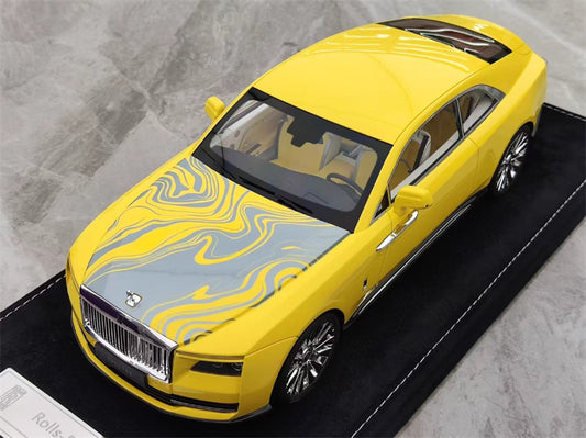 HH Model Rolls Royce SPECTRE yellow 1:18 Car Pre-built Model view1