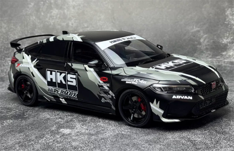 1:18 Honda Civic Type R FL5  Matte Black HKS MOTORHELIX Limited Edition 499PCS ONLY DIECAST Model
