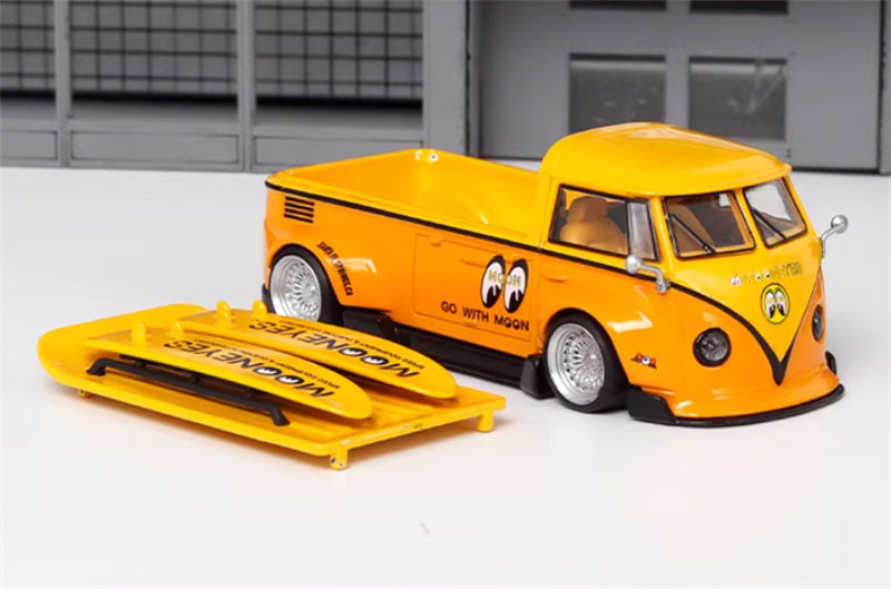LMLF MODEL Volkswagen T1 Kombi wide body pickup truck with lid Mooneyes 1:64 Truck Pre-built Model view4