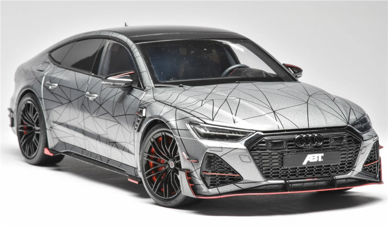 KengFai 2021 Audi RS7 C8 Sportback Grey line chart ABT 1:18 Car Pre-built Model