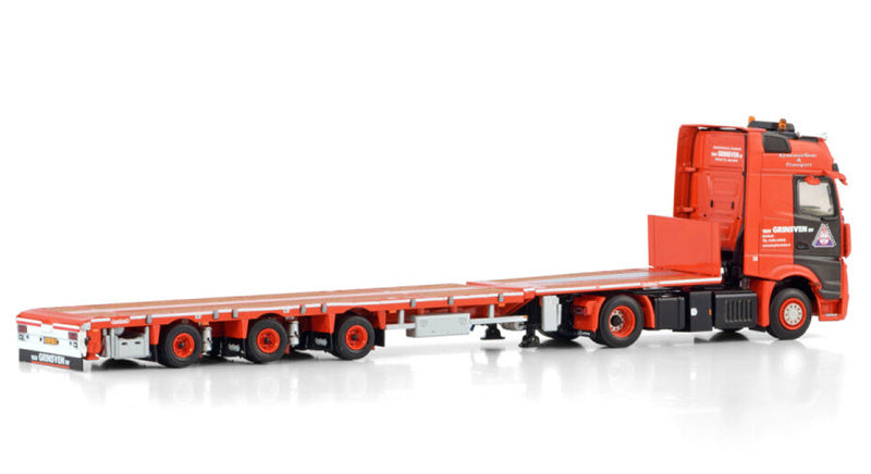 WSI  ACTROS MP5 GIGA SPACE 4X2 FLATBED MEGA TRAILER - 3 AXLE Van Grinsven BV 1:50 Truck Pre-built Model