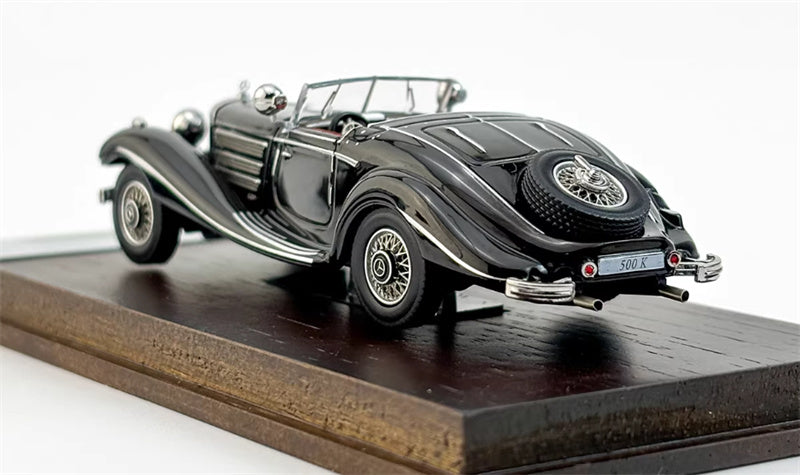 Liberty 64 Mercedes Benz 500K Classic Vintage Car Black - without top cover 1:64 Car Pre-built Airliner Model Display view4