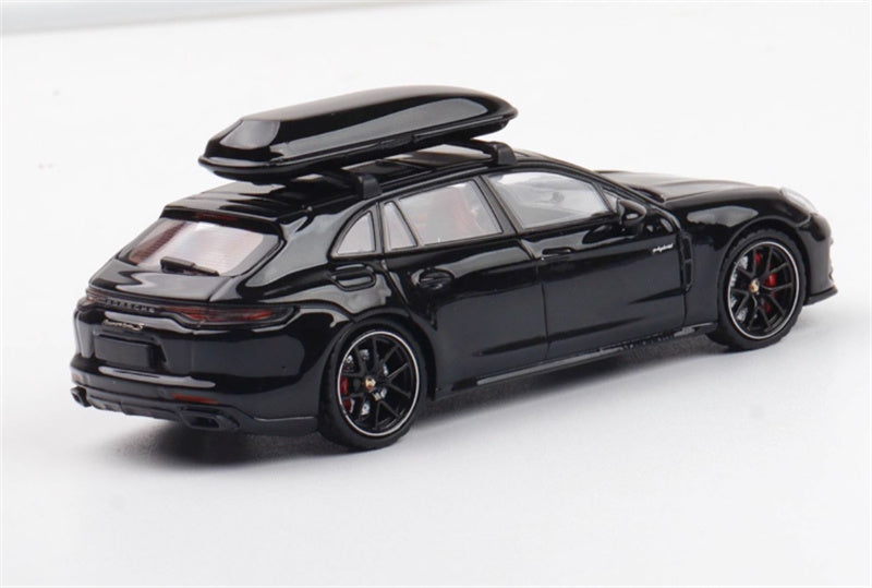 Rhino Model Porsche Panamera Hunting Edition Limited Edition 699PCS ONLY Black - Comes with luggage 1:64 Car Pre-built Model view2