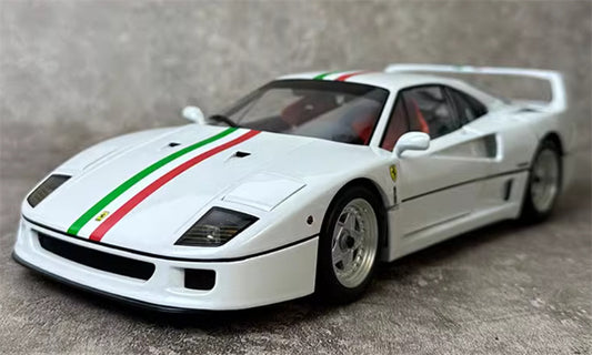 KYOSHO Ferrari F40 Fully open sports car Italian striped white 1:18 Car Pre-a Model