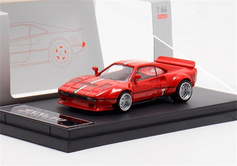 Hone Model Ferrari 288 GTO Red w/ Stripe Widebody 1:64 car Pre-built Model view6