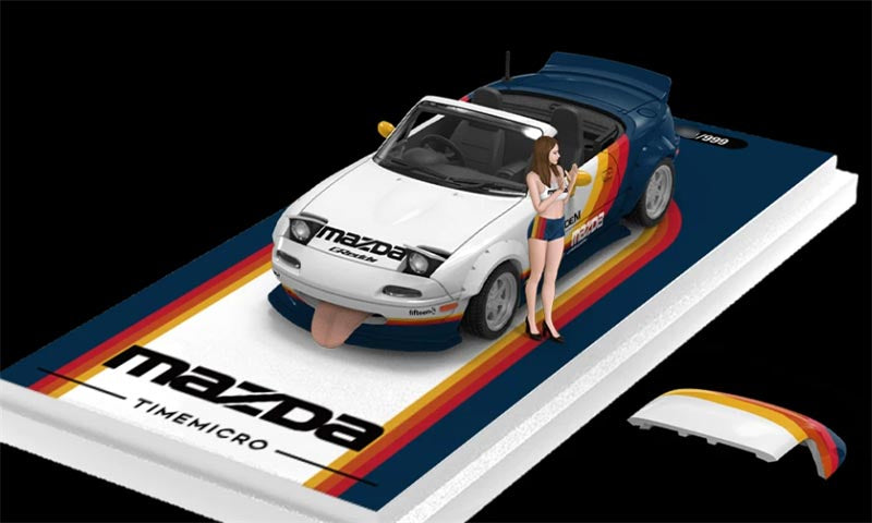 1:64 Mazda MX-5 color bar TIMEMICRO w/ Figure Limited Edition 999PCS ONLY DIECAST Civil Car Model