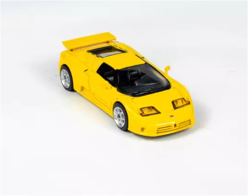 MINIGT Bugatti EB110 Super Sport Yellow color box packaging 1:64 Car Pre-built Model view6