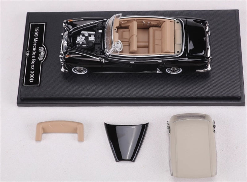 GFCC Mercedes Benz 300D 1959 Covertible Black LHD 1:64 car Pre-built Model view7