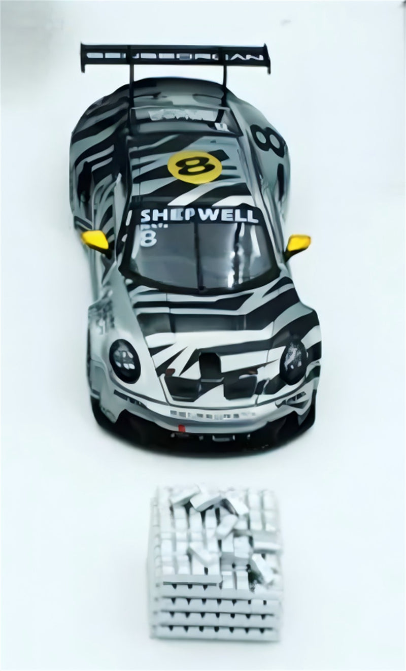 1:64 Porsche 911 GT3 silver MODERNART Minor chase car DIECAST Civil Car Model