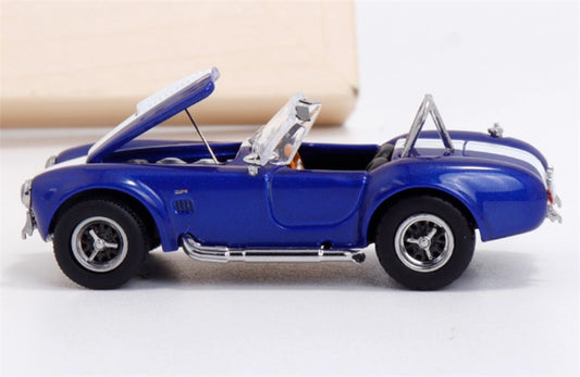 Fine works 64 Ford SHELBY 427S/C COBRA Limited Edition 499PCS ONLY Blue convertible with white stripes 1:64 Car Pre-built Model view2
