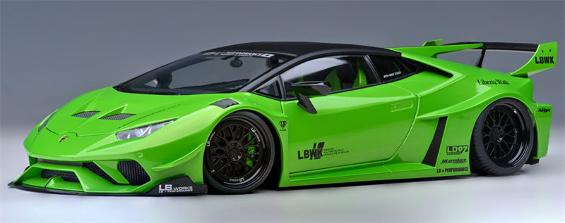 AUTOART Lamborghini HURACAN GT supercar Green LBWK AirREX AK-produce LB PERFORMANCE LB-WORKS 1:18 Car Pre-built Model view1