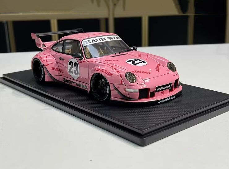 LGNITION MODEL Porsche 993 RWB Pink #23 Wide Body Modified Edition 1:18car Pre-a Model