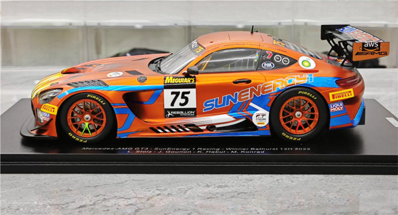 Spark Mercedes AMG GT3 SunEnergy 1 Racing Winner Bathurst 12H #75 L.Stolz-J.Gounon 2022 Limited Edition 1:18 Car Pre-built Model view6