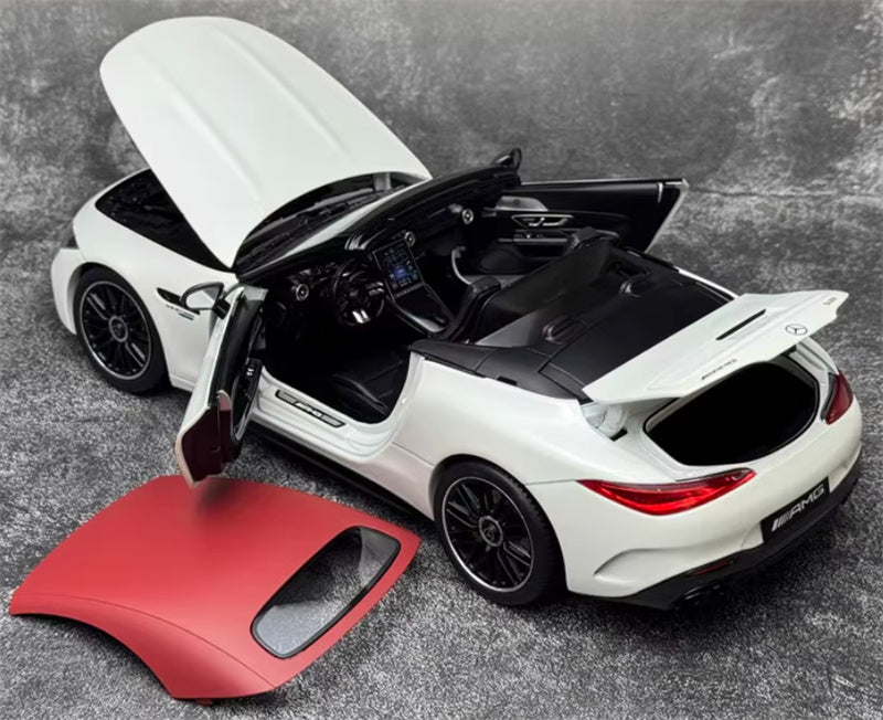 iScale Mercedes AMG SL63 (R232) 4MATIC White red top cover 1:18 Car Pre-built Model view5