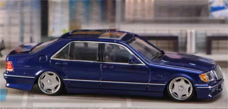 SW Mercedes Benz S600 W140 Blue Limited Edition 499PCS ONLY 1:64 car Pre-built Model view3