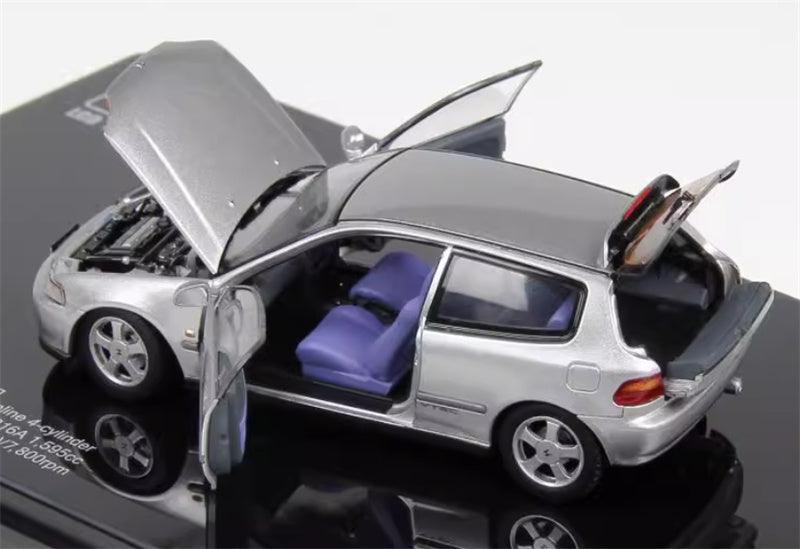 LCD-MODELS Honda Civic SiR II EG6 Fully open silver 1:43 Car Pre-built Model view2