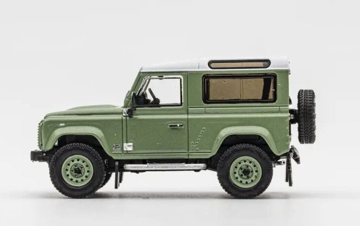 1:64 LCD Land Rover Defender Works V8 70th Edition Green Diecast Model