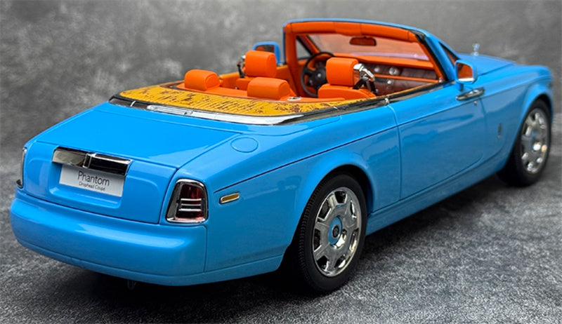 Kyosho Rolls Royce Phantom Drophead coupe Light Blue 1:18 Car Pre-built Model view3