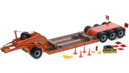 1:50 Talbert  1960s 60-Ton Cableneck Lowbed w/ Single-Axle Dolly Heavy Haul Replicas  Orange Diecast Model
