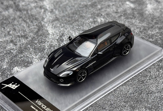 KING MODEL Aston Martin Vanquish Zagato Metal Black Limited Edition 333PCS ONLY 1:64 Car Pre-built Model view1