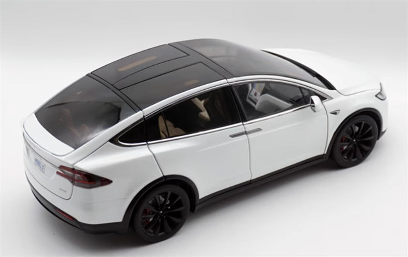 TESLA MODEL X pure electric SUV Pearlescent white 1:18 Car Pre-built Model